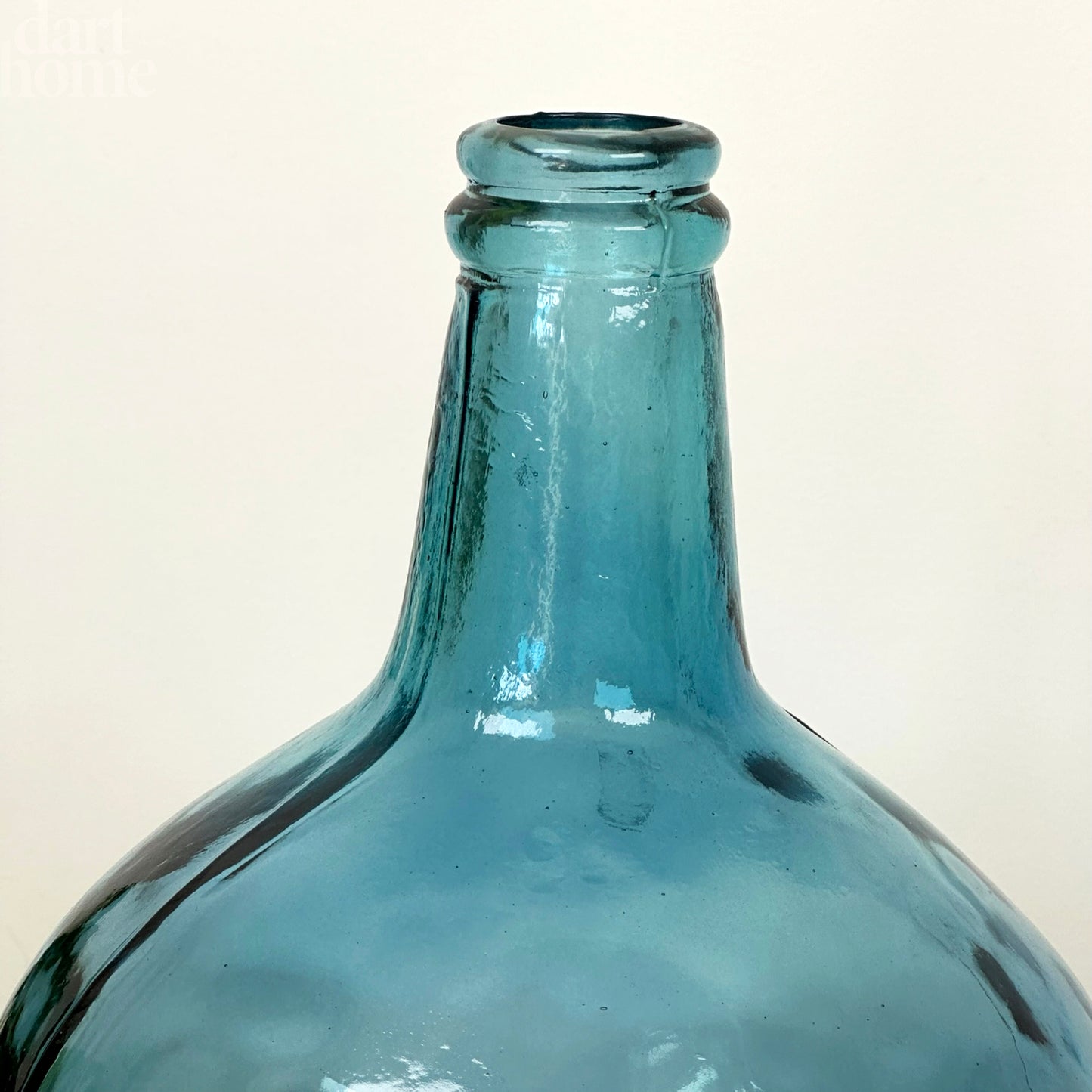 Recycled Glass Large Teal Bottle Vase