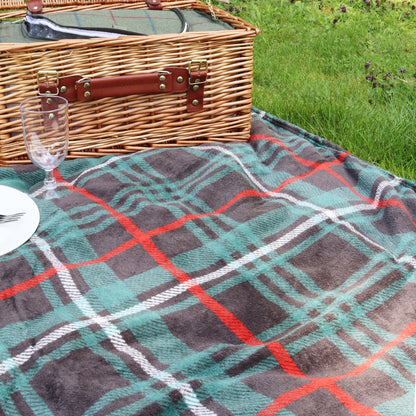 Green Tartan Soft Picnic Blanket