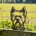 Black Metal West Highland Terrier Peeking Fence Topper