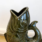 Dark Green Ceramic Fish Vase