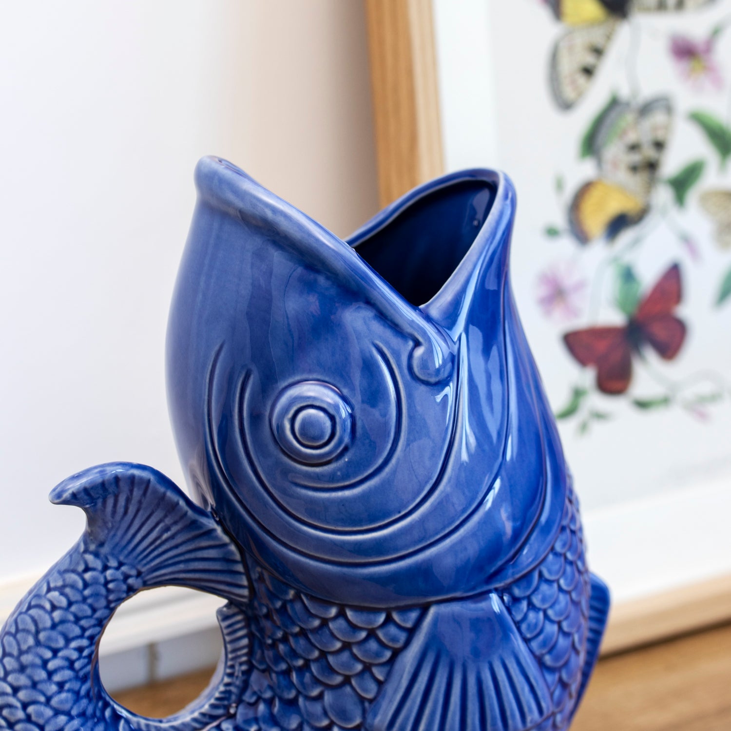 Sea Blue Ceramic Fish Vase