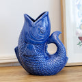 Sea Blue Ceramic Fish Vase