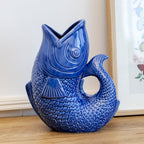 Sea Blue Ceramic Fish Vase
