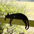 Black Metal Lazy Cat Fence Topper