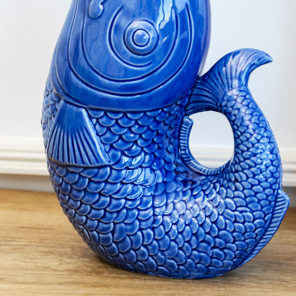 Sea Blue Ceramic Fish Vase