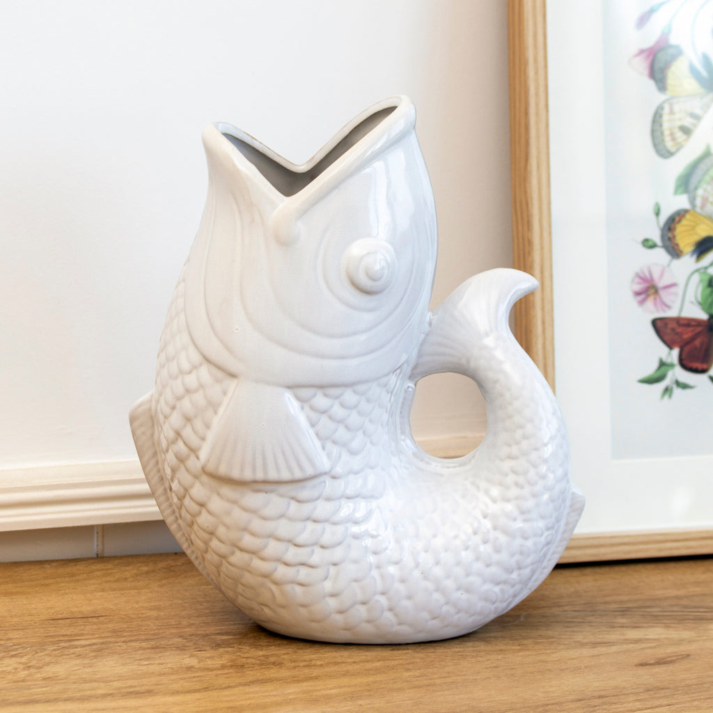 White Ceramic Fish Vase
