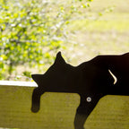 Black Metal Lazy Cat Fence Topper