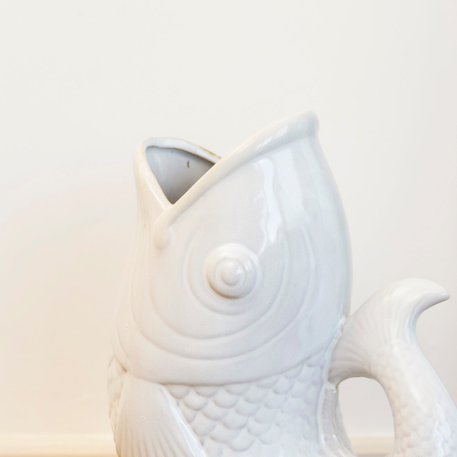 White Ceramic Fish Vase