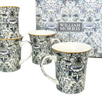 Set Of 4 William Morris Lodden Mugs Giftboxed