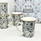 Set Of 4 William Morris Lodden Mugs Giftboxed