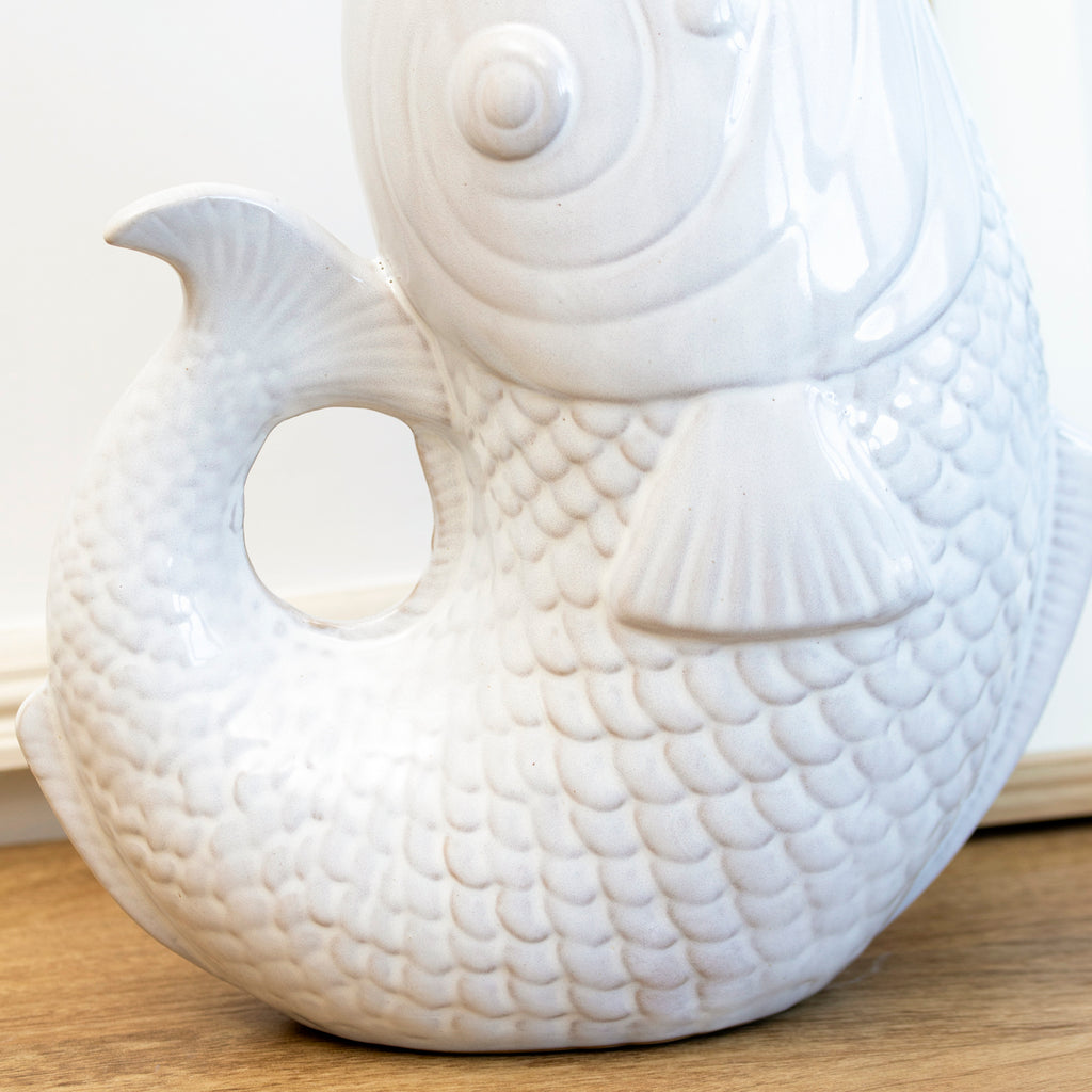 White Ceramic Fish Vase