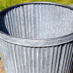 Set mit 3 verzinkten Dolly Tub-Pflanzgefäßen