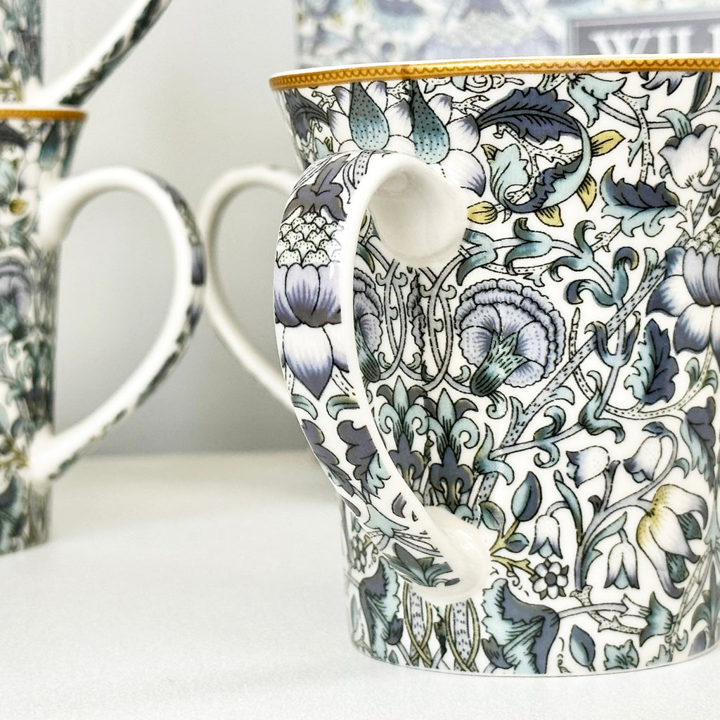 Set Of 4 William Morris Lodden Mugs Giftboxed