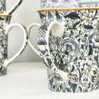 Set Of 4 William Morris Lodden Mugs Giftboxed