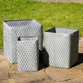 Set mit 3 verzinkten Dolly Tub-Pflanzgefäßen