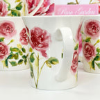 Set Of 4 Pink Rose Garden Mugs Giftboxed