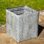 Set mit 3 verzinkten Dolly Tub-Pflanzgefäßen