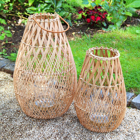 Tall Natural Rattan Lanterns