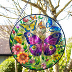 Hanging Stained Glass Butterfly Suncatcher