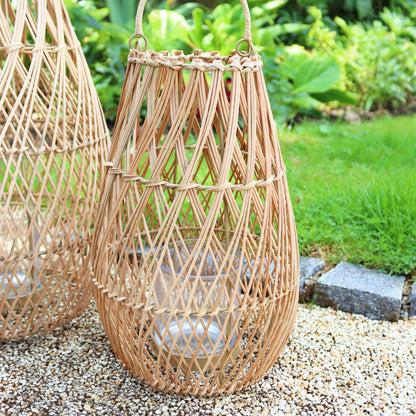 Tall Natural Rattan Lanterns