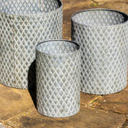 Set mit 3 verzinkten Dolly Tub-Pflanzgefäßen