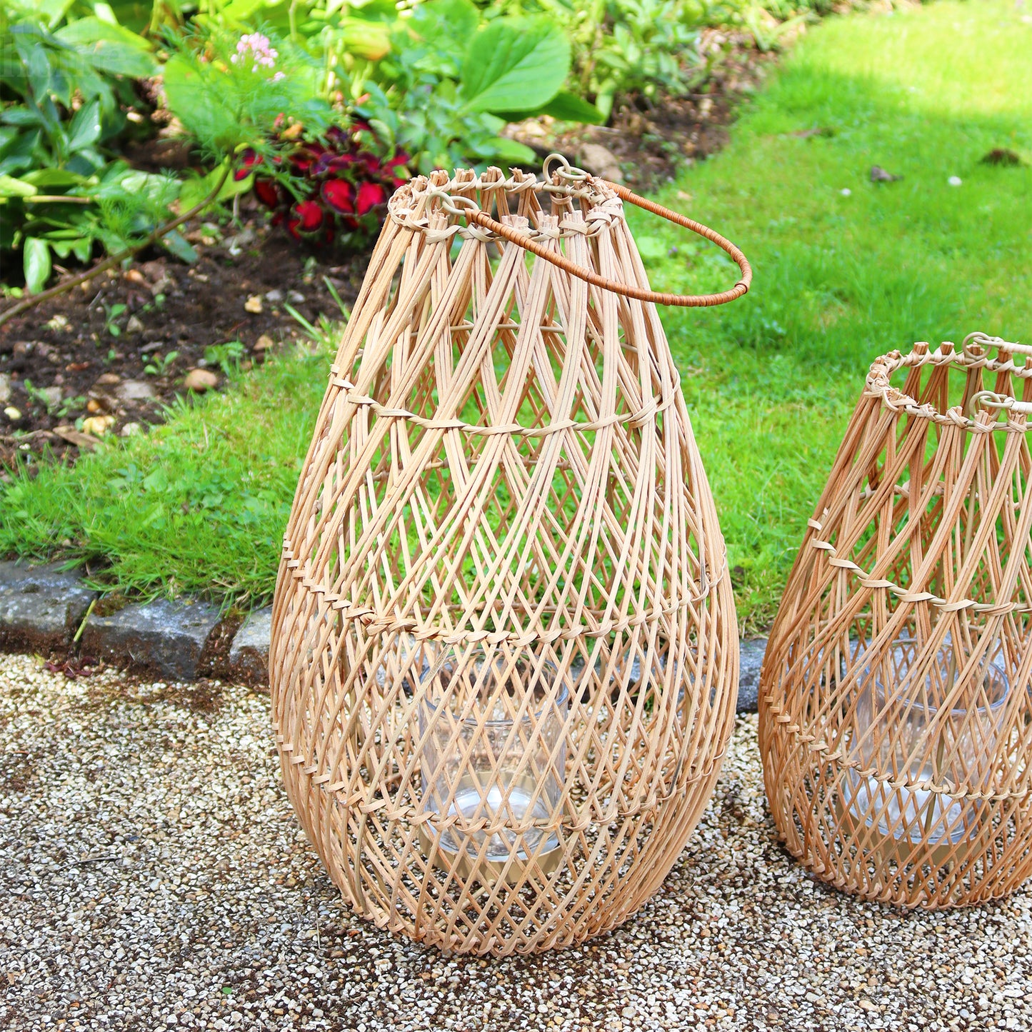 Tall Natural Rattan Lanterns