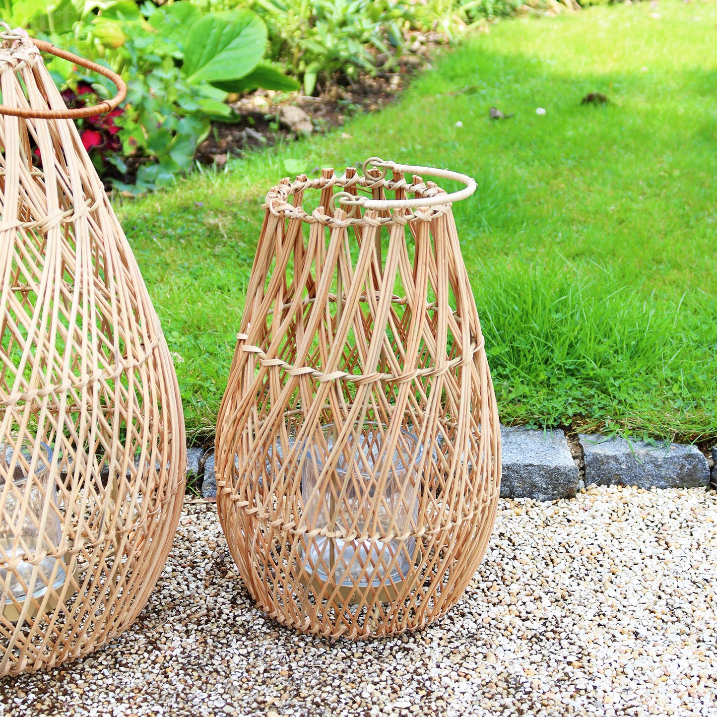 Tall Natural Rattan Lanterns