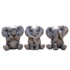 Cement Three Wise Elephant Ornaments