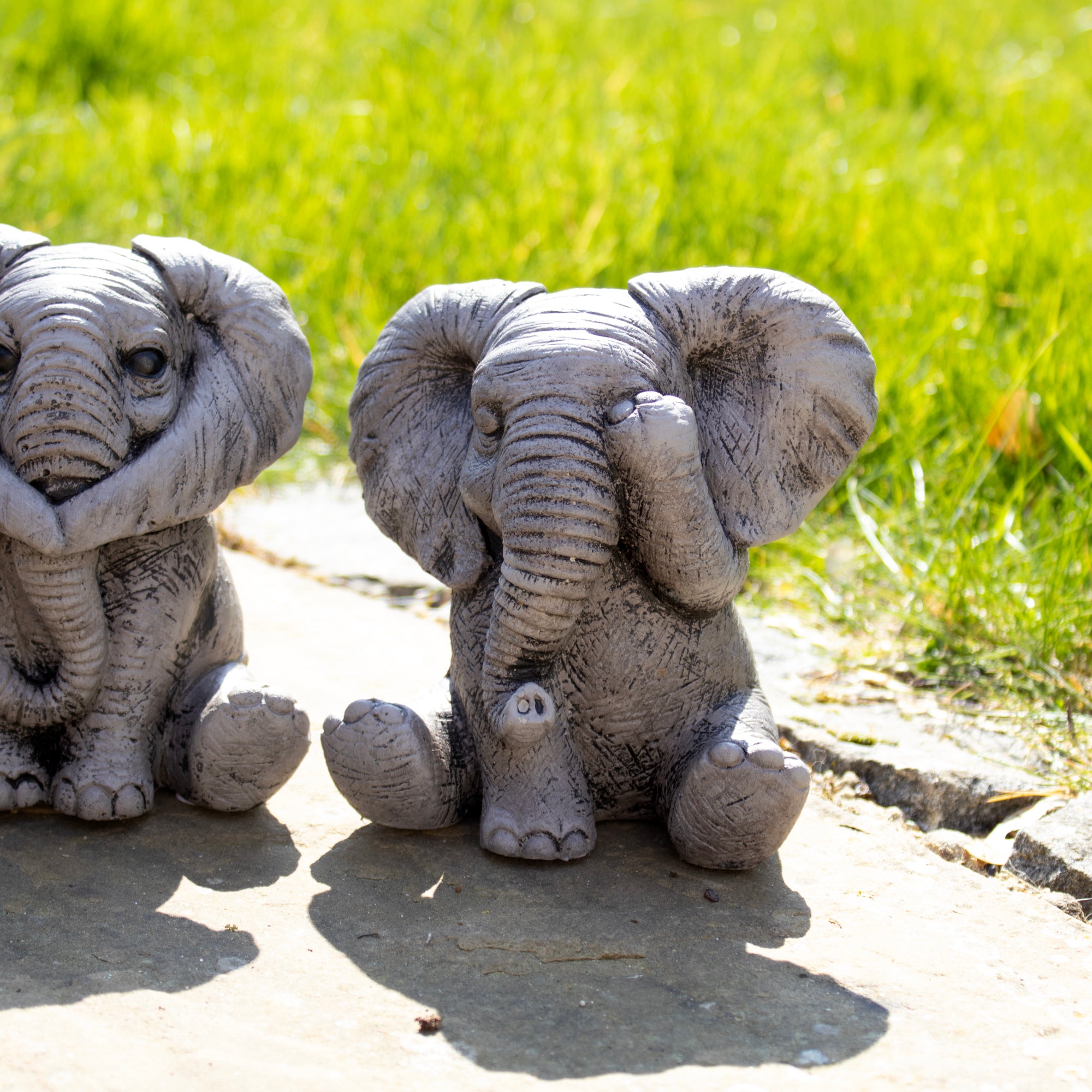 Cement Three Wise Elephant Ornaments