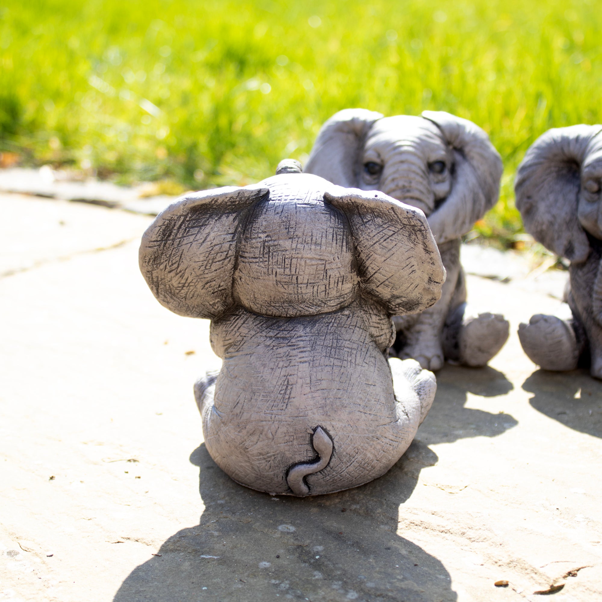 Cement Three Wise Elephant Ornaments
