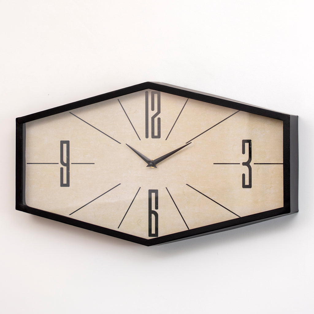 Retro Hexagon Wall Clock