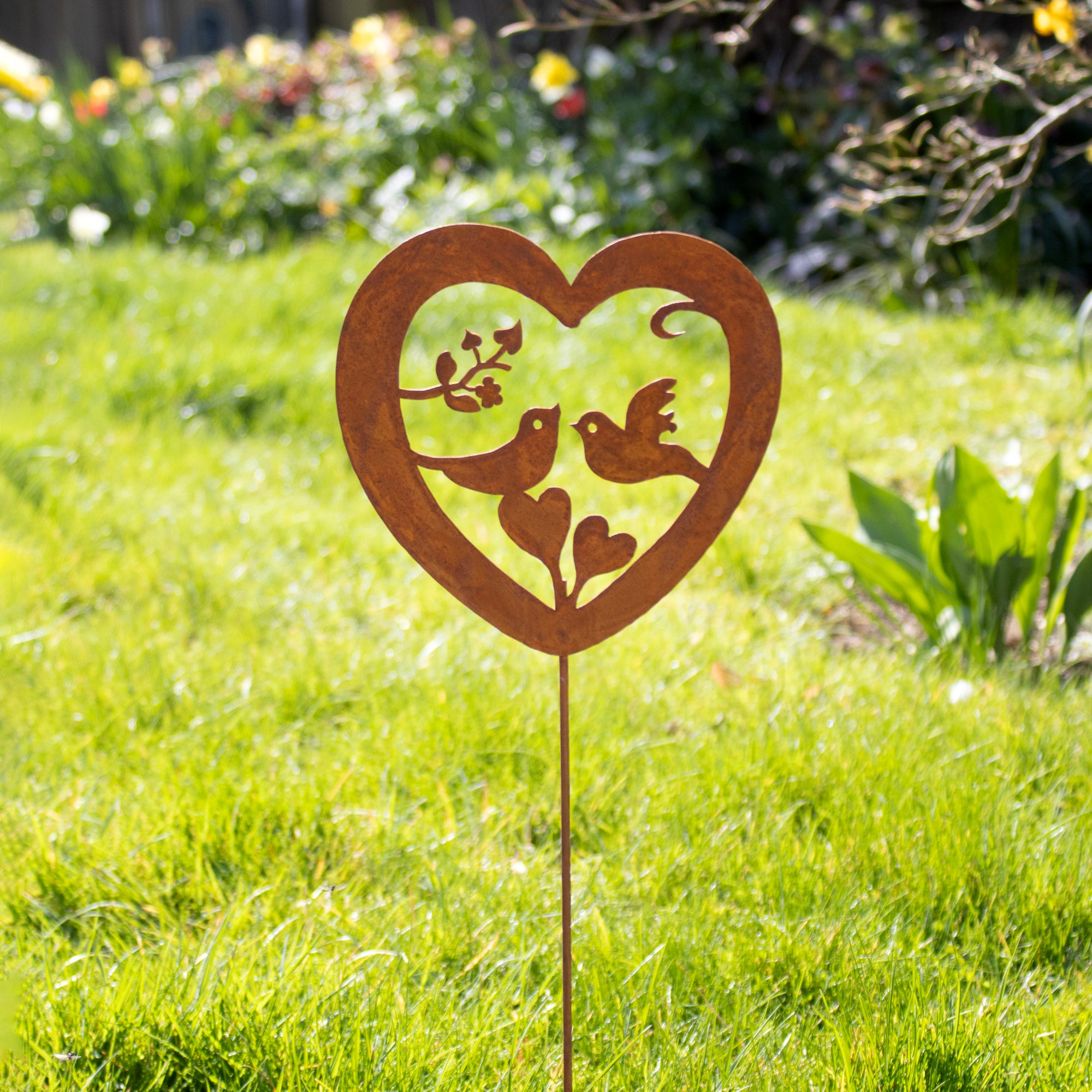 Rusty Birds Nest Gartenstecker