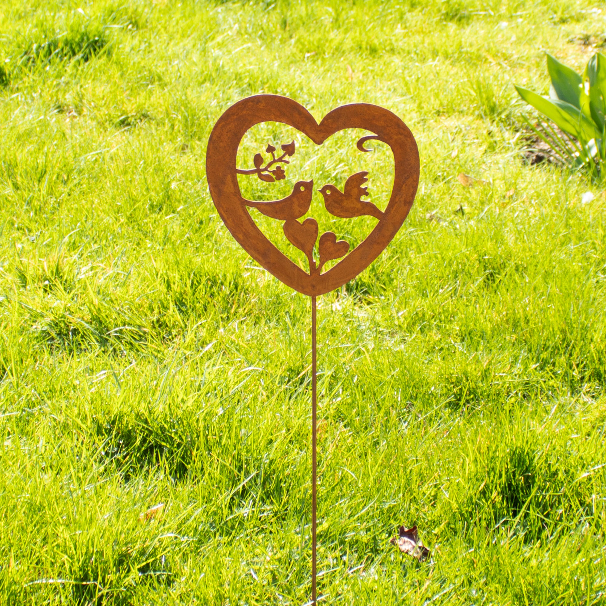 Rusty Birds Nest Gartenstecker