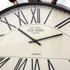 Half Round Old Town Station Wall Clock