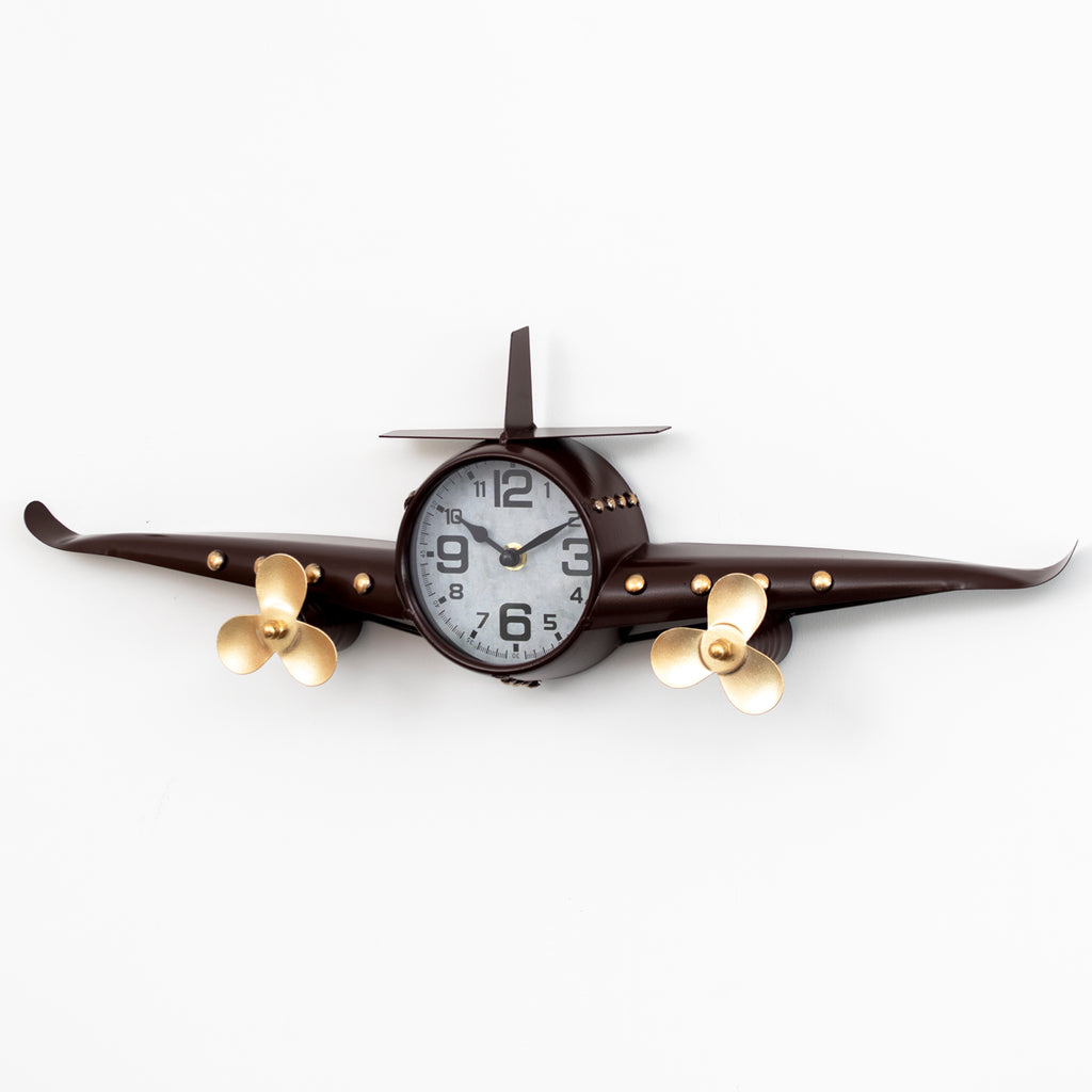 Metal Aeroplane Wall Clock