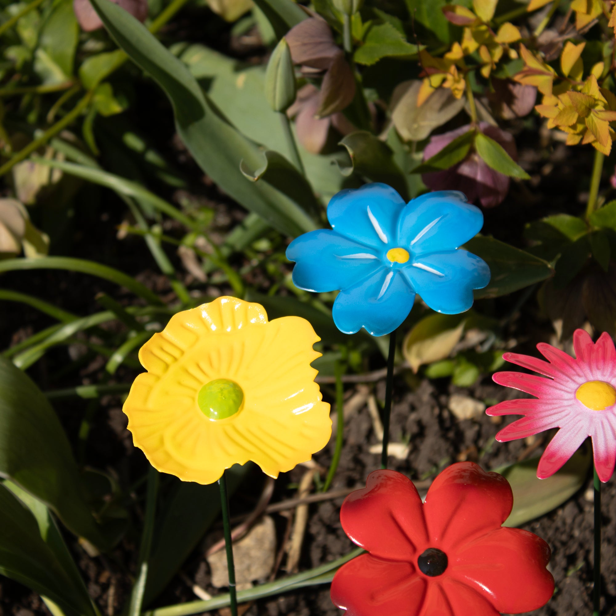 Set Of 12 Metal Wildflower Stakes B