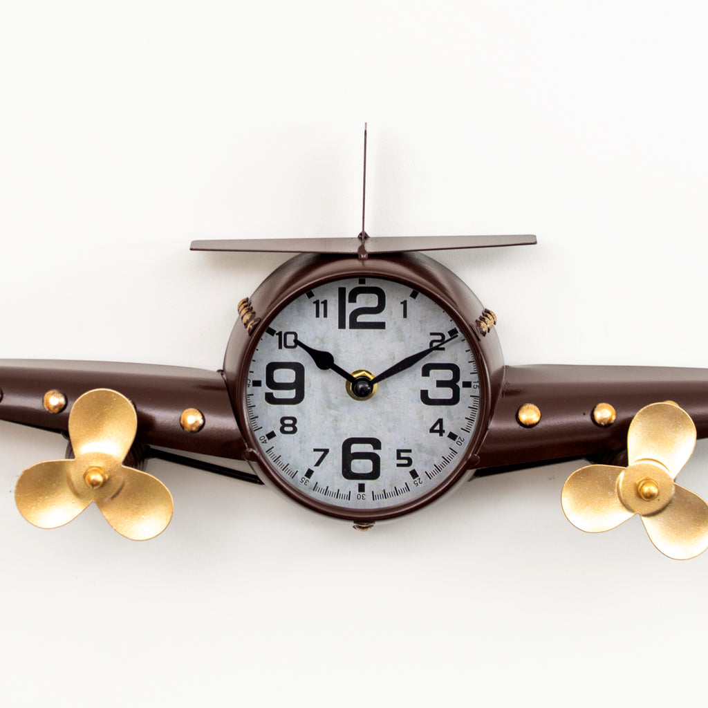Metal Aeroplane Wall Clock