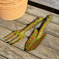 Green Floral Trowel And Fork Garden Tool Set