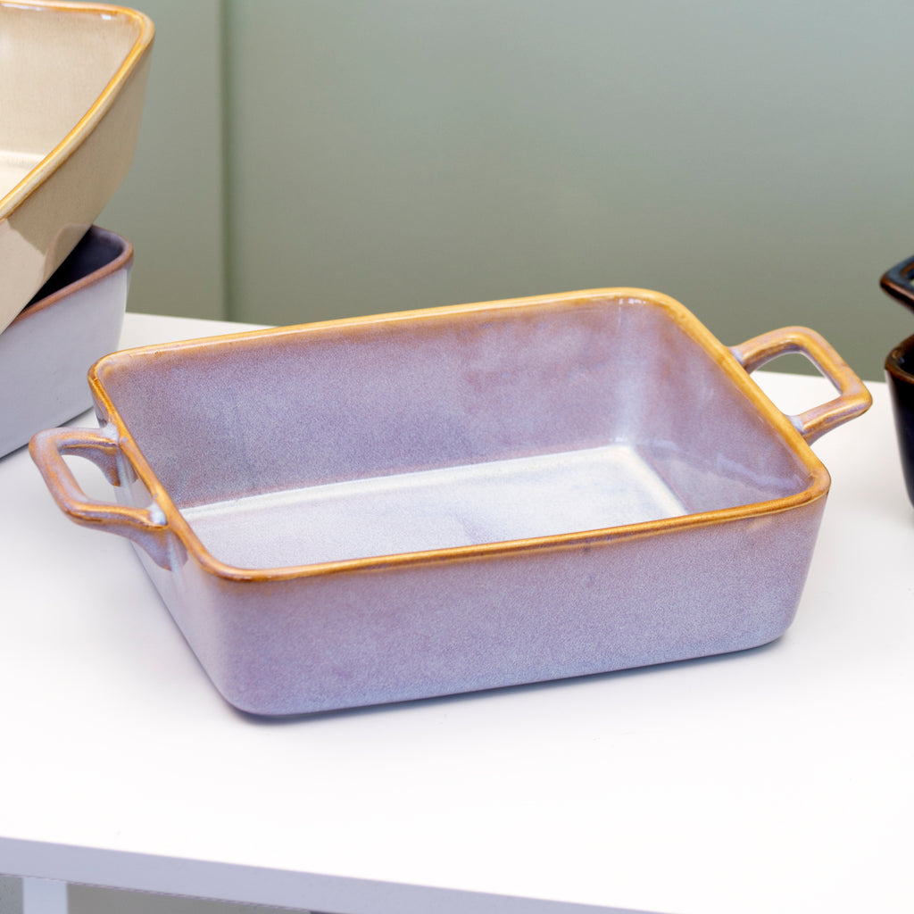 Large Purple Reactive Glaze Oven Dish
