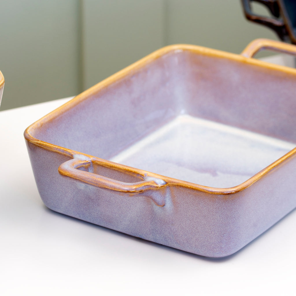 Large Purple Reactive Glaze Oven Dish