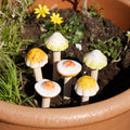Set Of 6 Ceramic Toadstool Stakes
