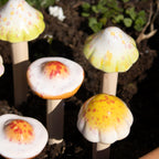 Set Of 6 Ceramic Toadstool Stakes