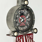 Industrial Black Train Wall Clock