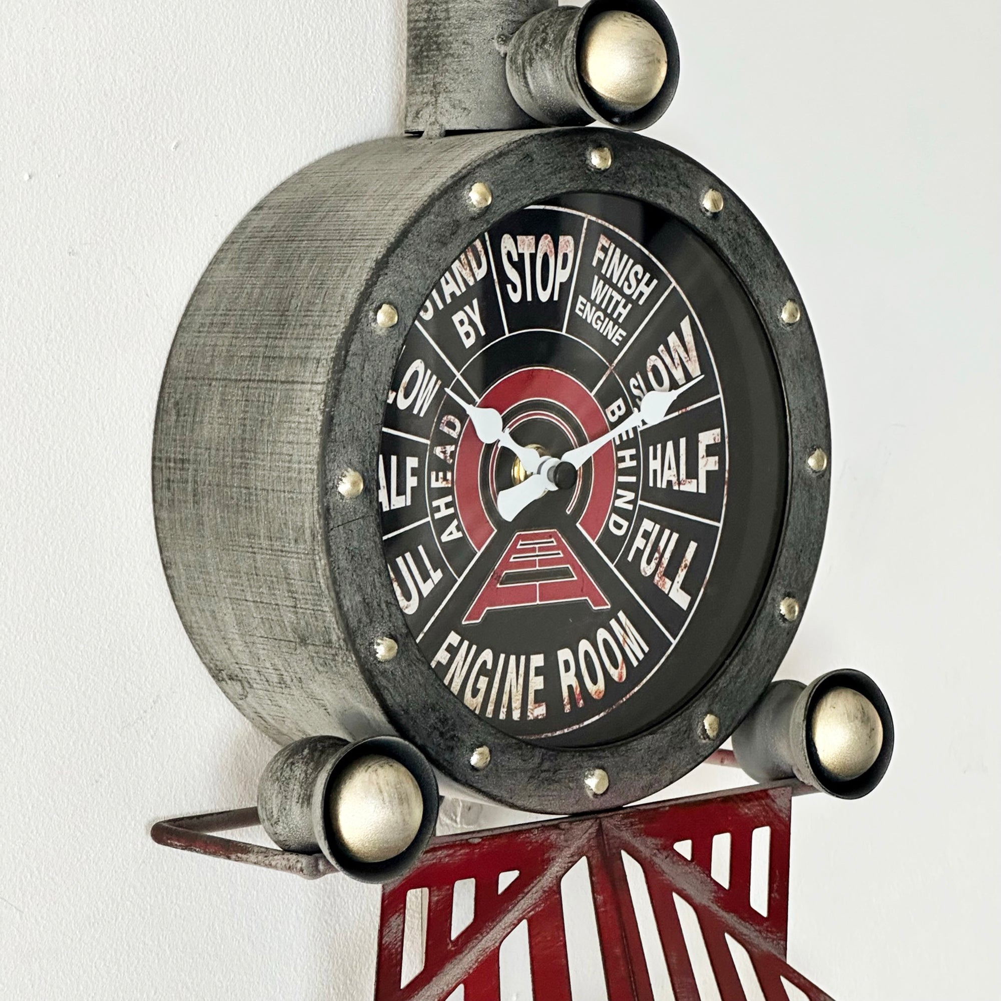 Industrial Black Train Wall Clock