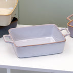 Large Grey Reactive Glaze Oven Dish
