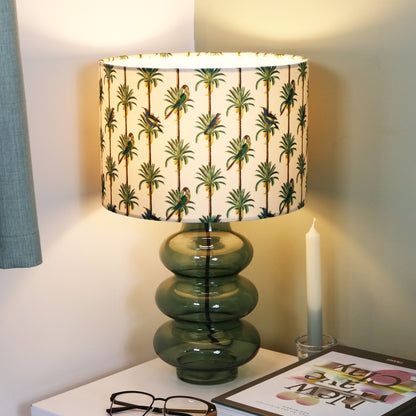 Tropical Parrot Green Glass Table Lamp