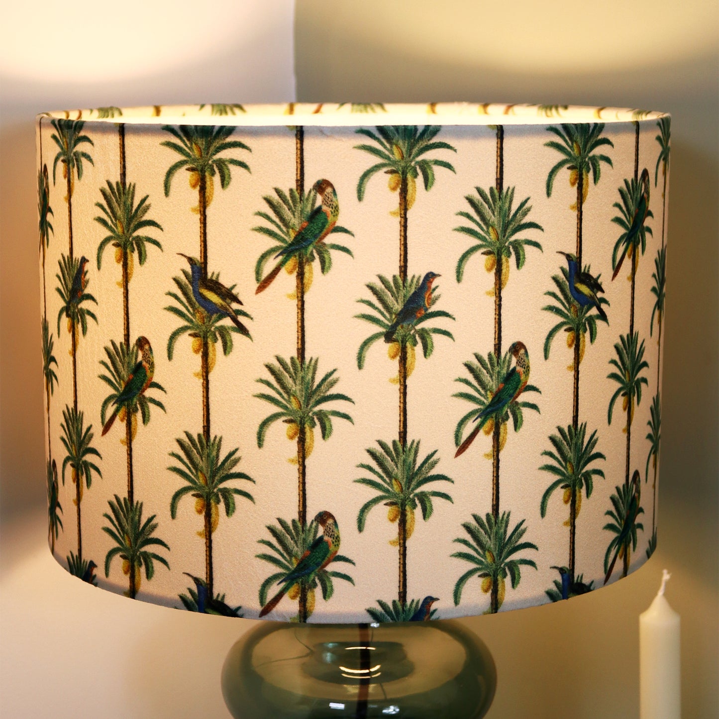 Tropical Parrot Green Glass Table Lamp