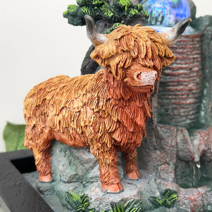 Highland Cow Indoor Water Fountain