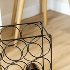 Black Metal Square 9 Bottle Wine Rack