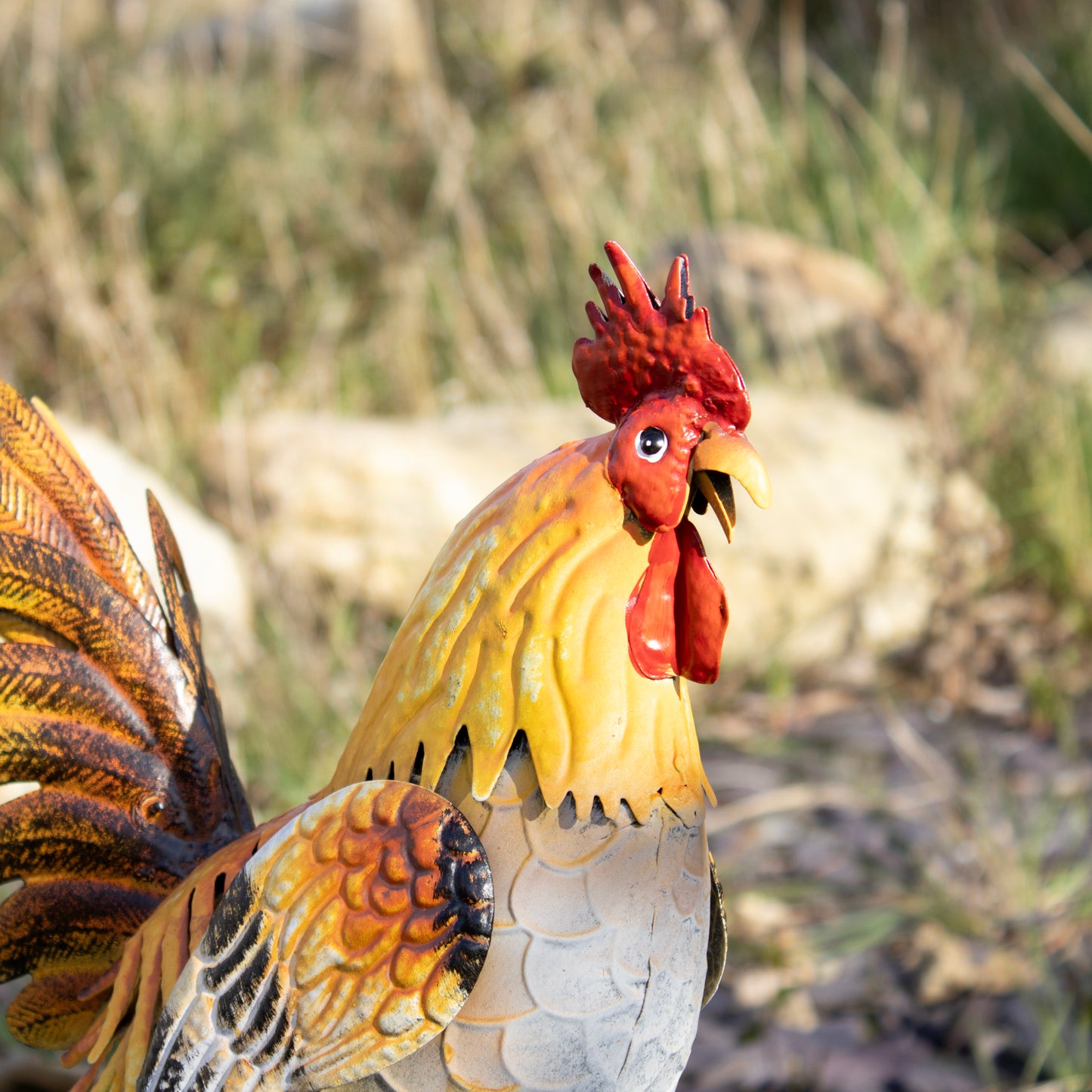 Large Metal Rooster Ornament